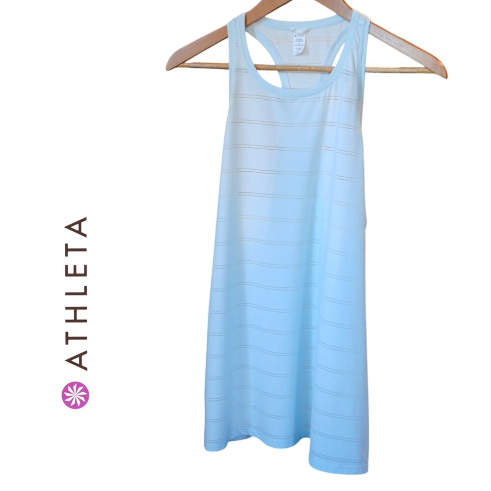 Athleta M Tank Work Out Run Light Blue Green